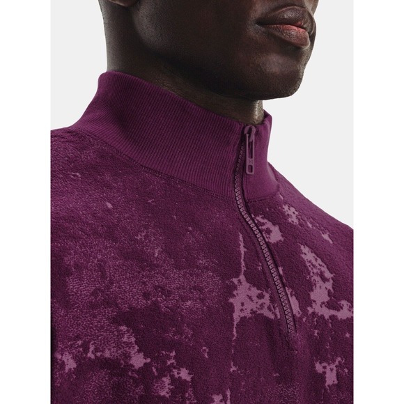NWT Under Armour Journey Terry‎ 1/4 Zip Men’s Large Purple Maroon Tie Dye $85 - Picture 3 of 9